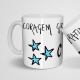 Caneca coragem gratidão fé e café